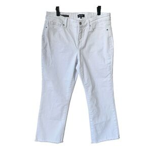 NYDJ White Women’s Jeans Marylin Straight size 10 raw edge